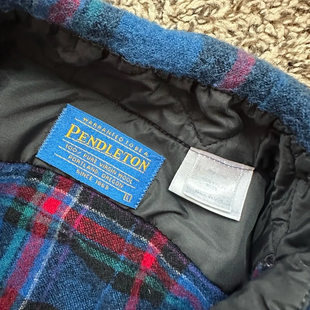 PENDLETON 100% Wool Plaid Shirt Women *Large* Made In USA *READ DESCRIPTION* - Picture 4 of 8